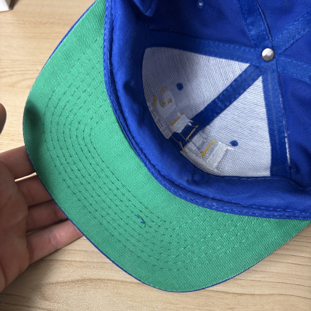 VINTAGE Miller Lite Hat Cap Snap Back Blue Beer Brewing Embroidered 90s - Picture 9 of 13